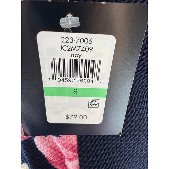 JH Women’s Size 8 Sheath Dress Fit & Flare Blue Pink Floral Easter Spring New - Picture 3 of 13